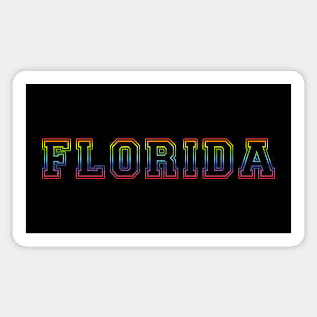 Florida Pride Rainbow Black Sticker by HighBrowDesigns